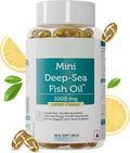 Generic Fish Oil 1000 mg with Lemon Flavour- 2X Omega 3 360mg EPA &amp 240mg DHA with Vitamin D3 &amp E | No Fishy Burps/After Taste Heart Health Support | 60 Softgels (30 Days Supply)