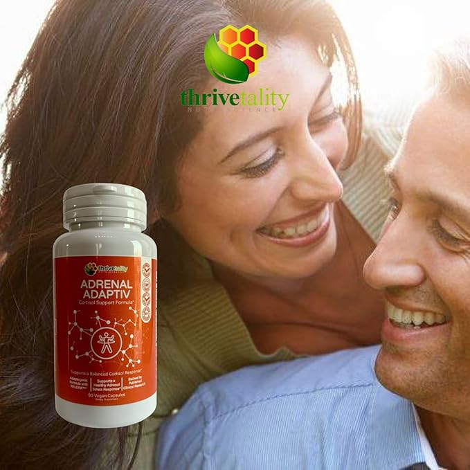 Adrenal ADAPTIV Cortisol Support Formula by Thrivetality | #1 Physician Formulated | Clinically Proven | Adaptogen Blend with RELORA Ashwagandha and Rhodiola