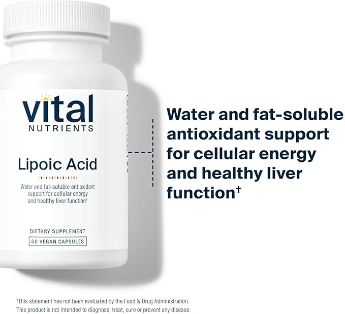 Vital Nutrients Lipoic Acid - 300mg Alpha-Lipoic Acid Antioxidant - ALA Supplement for Healthy Metabolism and Energy - Gluten Dairy Soy Free - Non-GMO - 60 Capsules