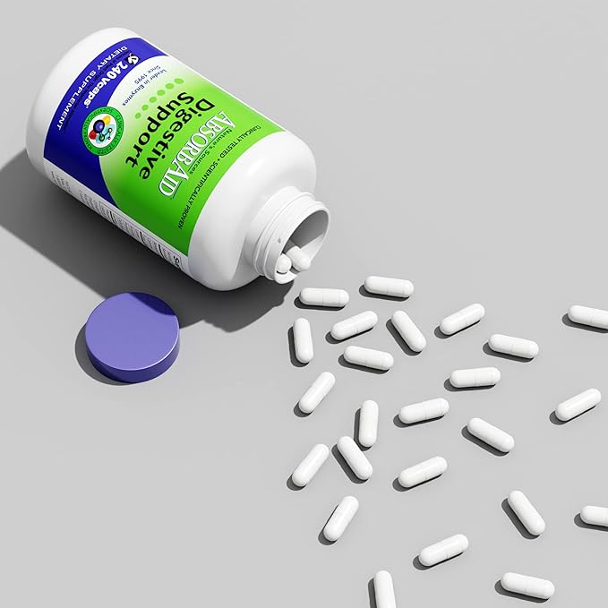 AbsorbAid Digestive Enzymes 240 vCaps Proven to Increase Vital Nutrient Absorption by up to 71%