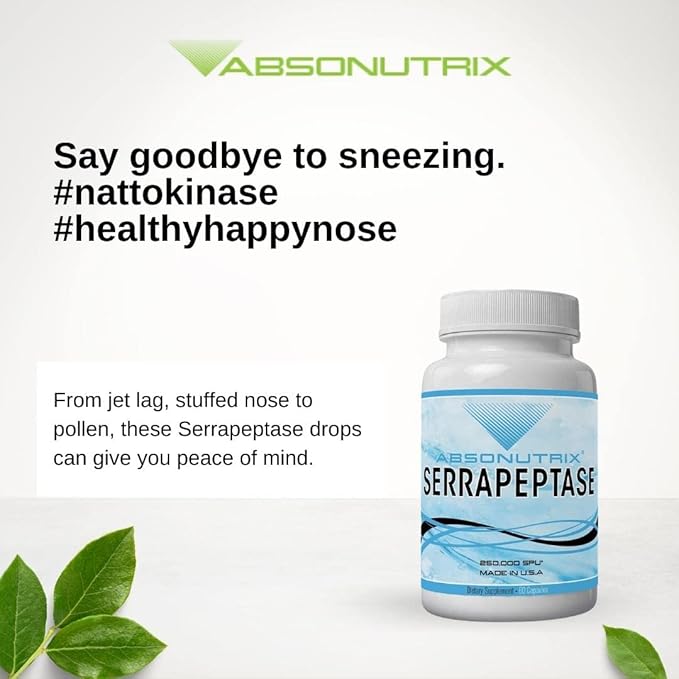 Absonutrix Serrapeptase 250000 Units serratiopeptidase antioxidant 60 Vegetable Capsules Made in USA