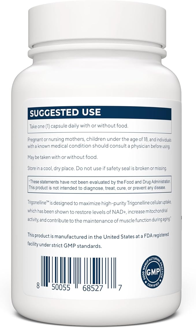Renue By Science Trigonelline | High Strength Trigonelline TRG Methylated Niacin - 250mg Trigonilline Supplement Capsules | Non-GMO | Made in the USA &amp Third-Party Tested