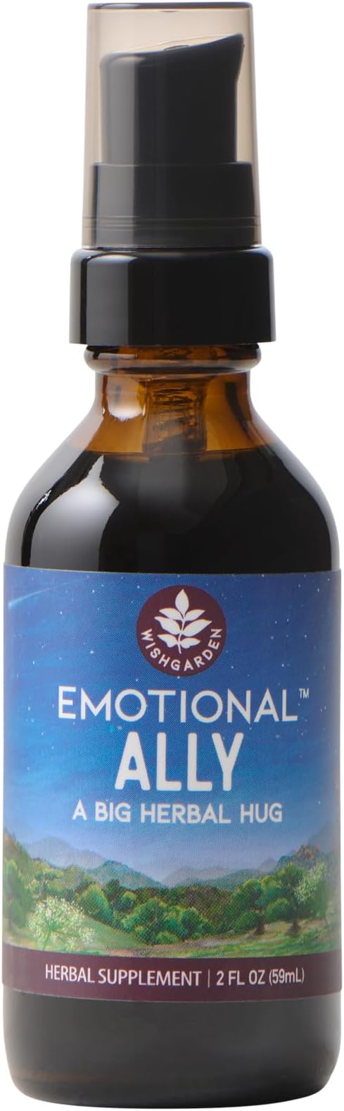 WishGarden Herbs Emotional Ally - Mood Support Tincture with St. John's Wort Passionflower &amp Skullcap - Stress Relief Supplement - Organic Liquid Herbal Extract 2oz