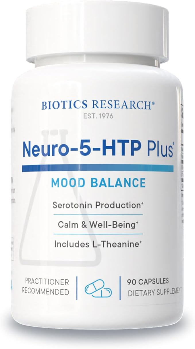 Biotics Research Neuro 5 HTP Plus Neurological Support Calm Brain Activity Healthy Sleep Patterns Overall Sense of Well-Being Promotes Relaxation Serotonin Precursor L Theanine 90 Capsules