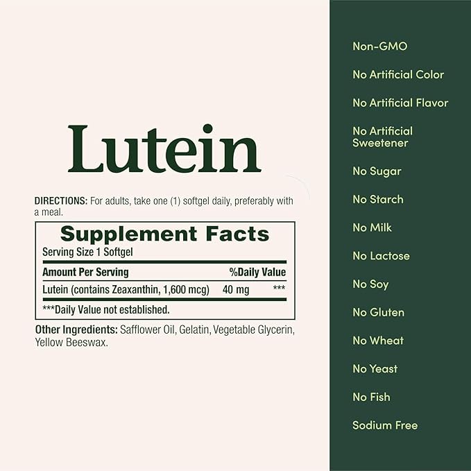 Nature's Bounty Lutein 40 Mg 30-Count Pack of 4