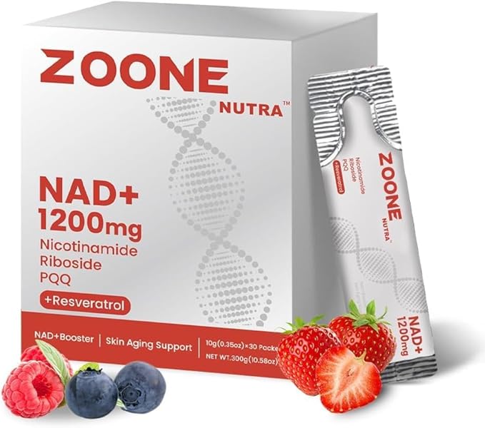 NAD Supplement 1200mg with Nicotinamide Riboside PQQ &amp Resveratrol – Advanced Cellular Energy &amp Longevity Support – Anti-Aging Formula for Mental Clarity – 30 Packets