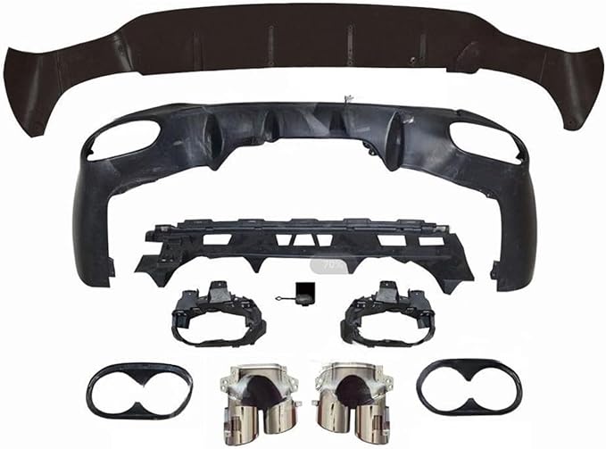 ABS Rear Bumper Lip Diffuser with Exhaust Compatible for Mercedes Benz CLA Class W118 C118 CLA180 CLA200 CLA250 CLA35 CLA45 AMG 2020 2021 (Color : Silver 45 Style)