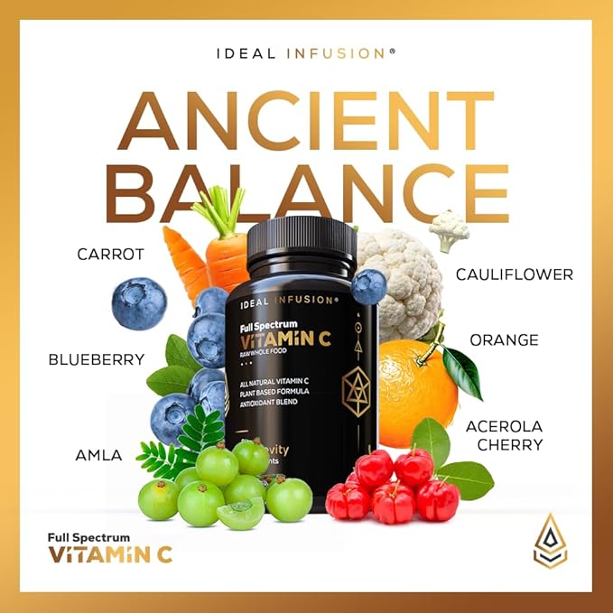 Whole Food Vitamin C Supplement 675mg – Plant Based Vitamin C Complex from Organic Oranges Acerola Cherry &amp Natural Fruit Cofactors – Immune &amp Antioxidant Support – Vegan Non-GMO – 120 capsu