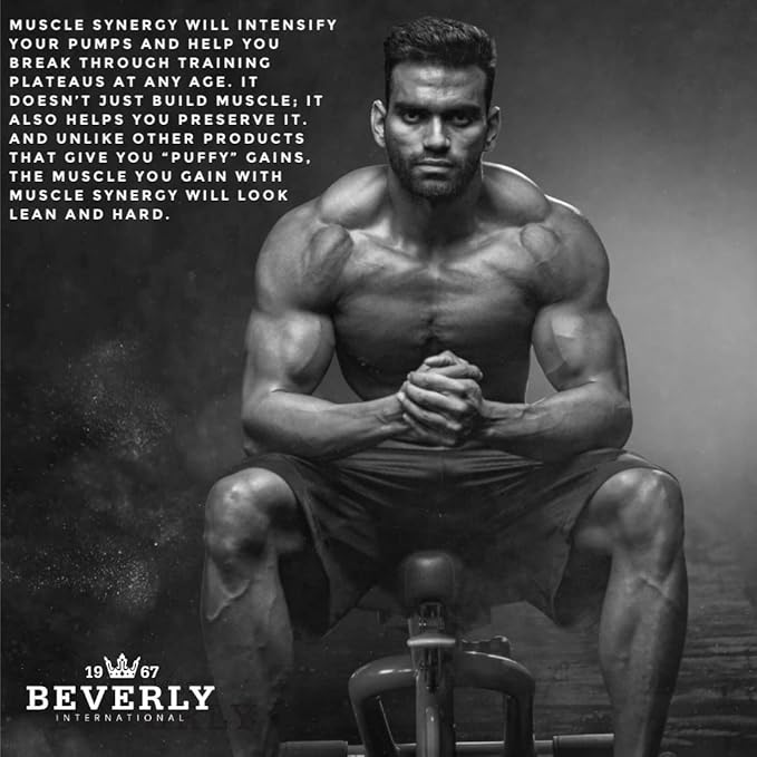 Beverly International Muscle Synergy 405g (Lemon Powder 14.3 oz) Dramatic Muscle Pump Size &amp Strength Maximizing Drink Mix w/HMB. L-Arginine L-Citrulline Creatine Monohydrate L-Ornithine
