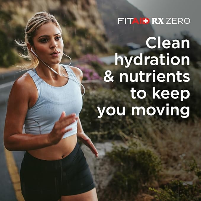 Lifeaid Fitaid Rx + Creatine Drink Blue Raspberry Zero Sugar Vegan Kosher Keto Friendly Gluten Free 12 Fluid Ounce (Pack of 12) - Packaging May Vary