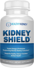 Kidney Shield Omega 3 Fish Oil Supplements - DHA EPA Omega 3 Supplement for Women &amp Men Kidney Health - Omega3 to Support Normal Kidneys Function &amp Cleanse Detox &amp Repair - 120 Lemon Soft
