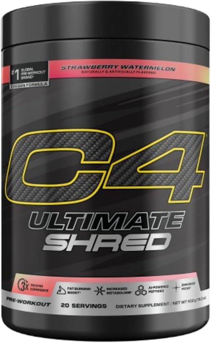 Cellucor C4 Ultimate Shred Pre Workout Powder Fat Burner for Men &amp Women Weight Loss Supplement with Ginger Root Extract Strawberry Watermelon 20 Servings 12.3 Ounce (Pack of 1)