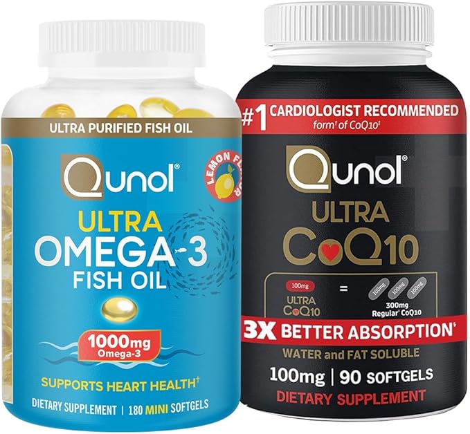 Fish Oil &amp CoQ10: Omega 3 Mini 1000mg 180 Softgels &amp Ultra CoQ10 100mg 90 Softgels