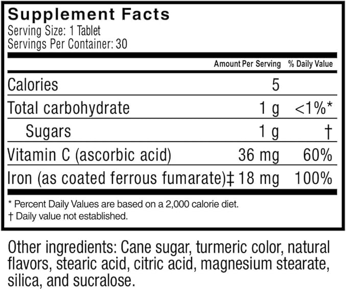 Celebrate Vitamins Iron Supplement with Vitamin C - 18mg Iron 36mg Vitamin C Bariatric Vitamins for WLS Patients Vertical Sleeve &amp Gastric Bypass Surgery – Tangerine 90 Chewable Tablets