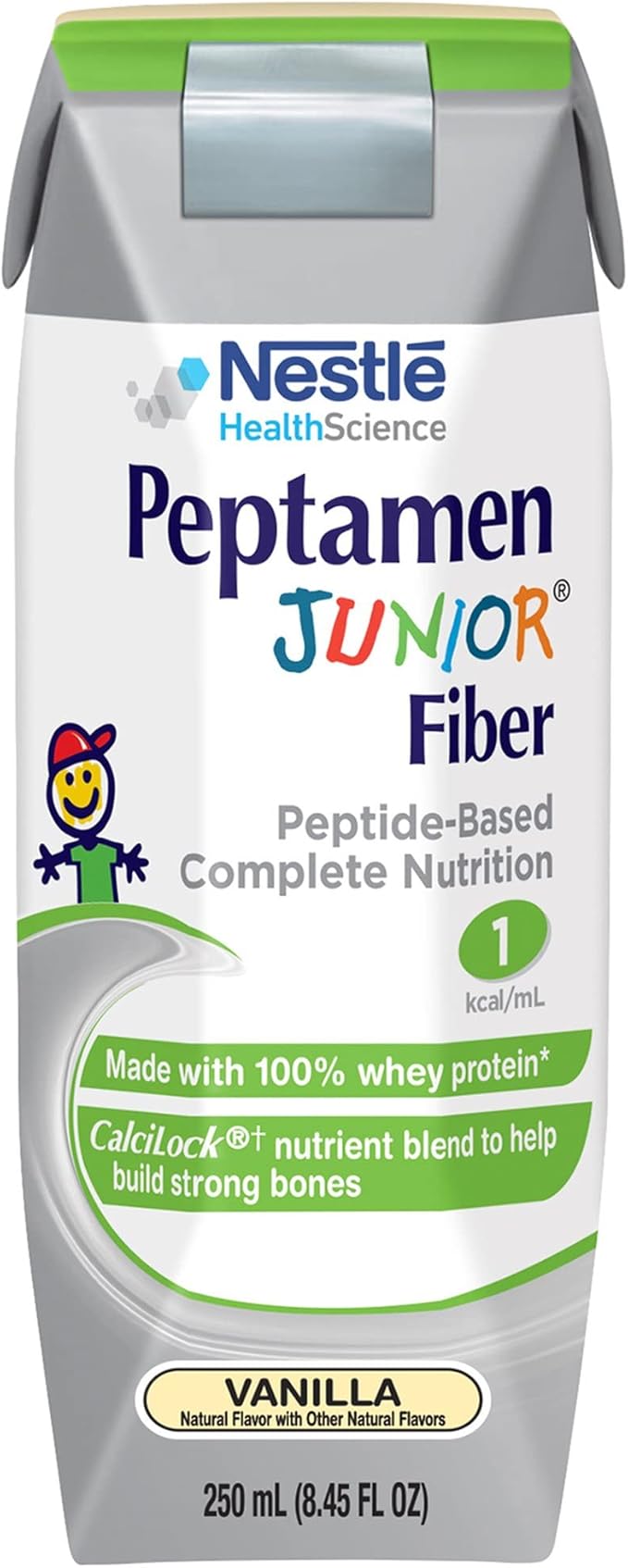 Peptamen Junior Fiber Pediatric Oral Supplement Vanilla 8.45 oz Carton 12 Count