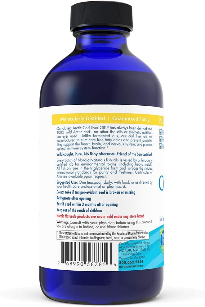 Nordic Naturals CLO Lemon 8-Ounce Rtl 0.88 Bottle