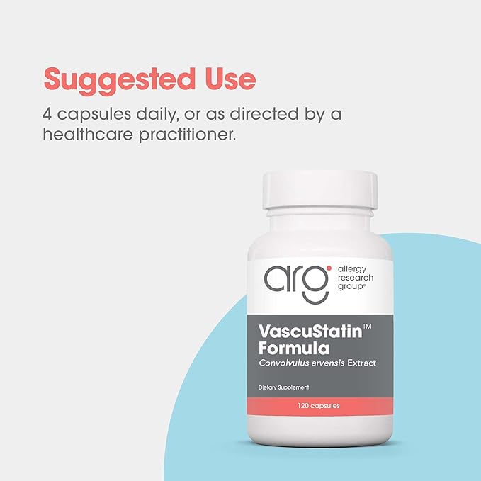 Allergy Research Group ARG VascuStatin Formula - Supports Immune Function and Tissue Health - Delivers 2 g Field Bindweed Extract per Serving - 30 Servings - 120 Capsules