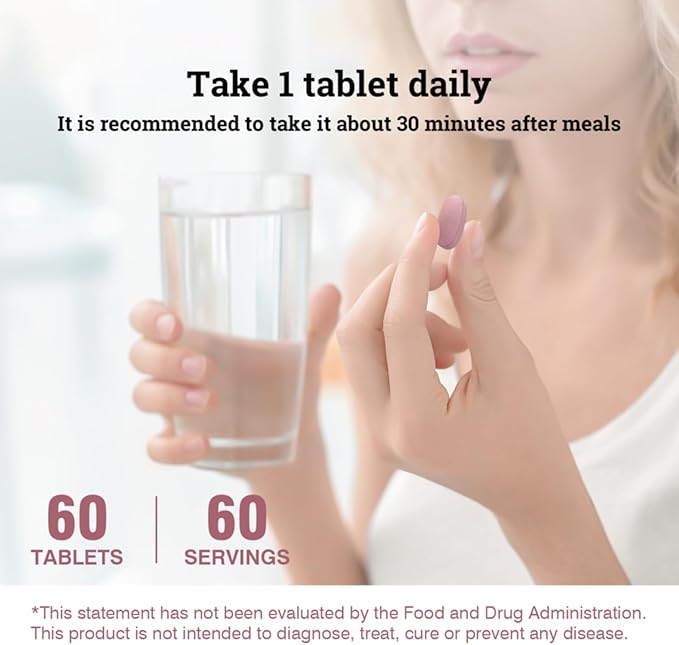 Gentle Iron (Ferrous Bisglycinate Chelate) with Vitamin C B12 &amp Folate — 25 mg Iron — 60 Tablets 2-Month Supply
