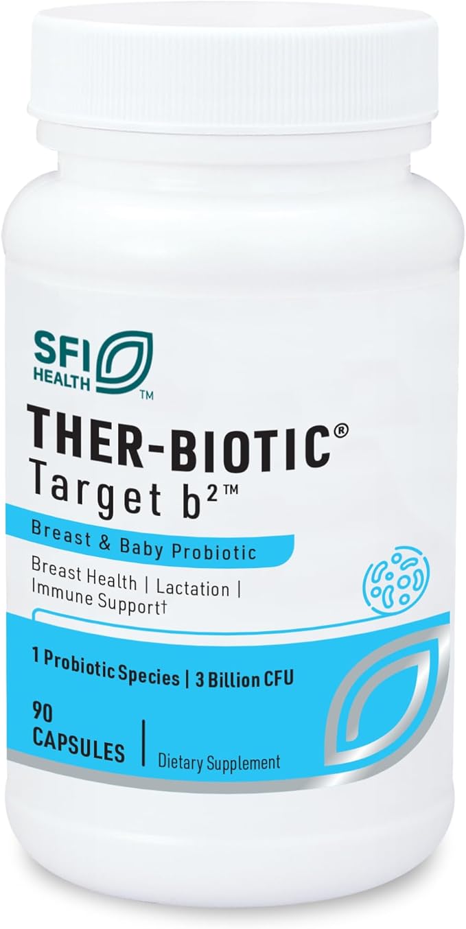 Klaire Labs SFI Health Ther-Biotic Target B2 Breastfeeding Supplement for Lactation Support - Lactobacillus Fermentum Probiotic - Promote Healthy Comfortable Breastfeeding (90 Capsules)