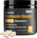 NAD Supplement - NAD+ with Nicotinamide Riboside (NR) and Resveratrol Quercetin 900mg Pure Organic NAD Plus for Cellular Repair Healthy Aging Brain Function 80 Capsules