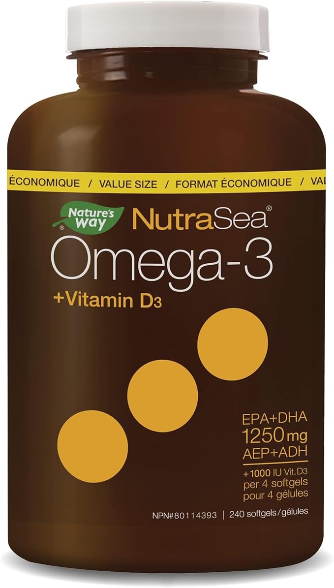 NUTRA SEA Omega-3 Plus Vitamin D Capsules 240 CT