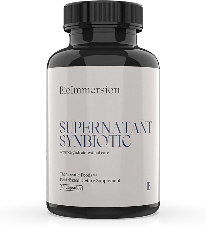 Supernatant Synbiotic - Prebiotic Probiotic Postbiotic - Eases Digestive Discomfort Gut Imbalance &amp Yeast Overgrowth - Immune &amp Microbiome Support for Men and Women - 60 Capsules