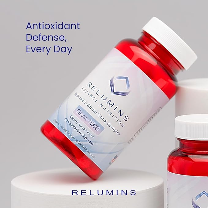 Relumins L-Glutathione &amp Vitamin C Supplement Bundle – 1000mg Reduced Glutathione Complex with Alpha Lipoic Acid &amp Rose HIPS (30 Capsules) + MAX Vitamin C 1000mg (60 Capsules)