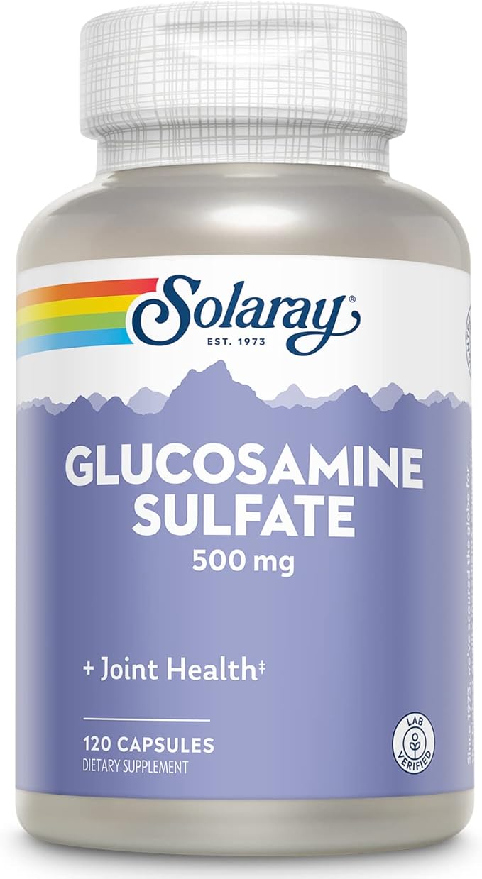 SOLARAY Glucosamine Sulfate 500 mg | Healthy Joint Flexibility &amp Resiliency Support (60 Serv 120 CT)
