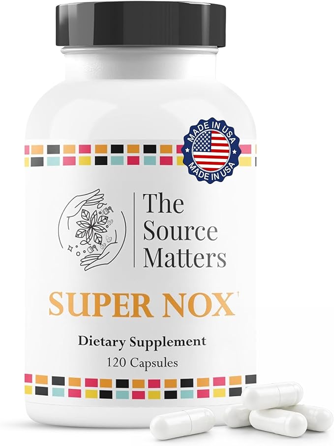 Super NOX (120 Capsules) - Nitric Oxide Supplement with L Citrulline - Nitric Oxide Booster for Circulatory &amp Vascular Support | Quercetin &amp Grape Seed Extract