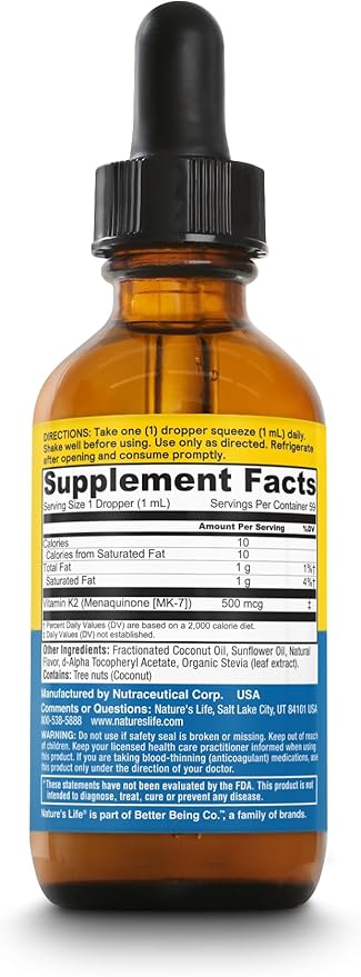 Nature's Life Vitamin K2 (MK7) Drops 2 oz