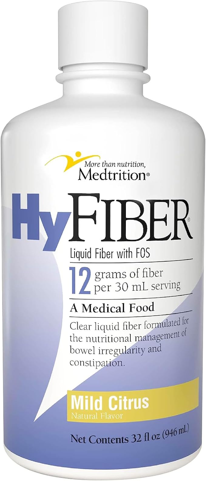 Medtrition HyFiber Daily Liquid Fiber for Regularity and Soft Stools 12 Grams Soluble Fiber 32 fl oz 1 Bottle