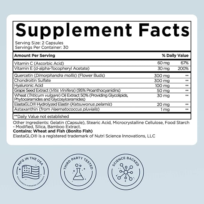 Beverly Hills MD Elastaboost Dietary Supplements for Aging Skin- Elastin Supporting Formula for Lifted Firmer Skin w/Hydrolyzed Elastin Hyaluronic Acid Vitamin C Phytoceramides (60 Capsules)