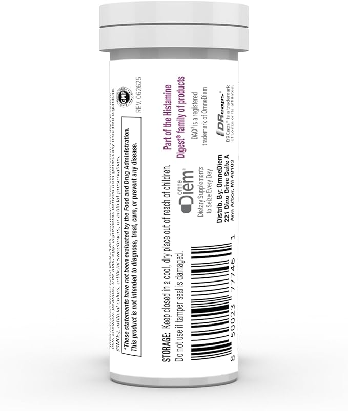 Omne Diem DrinkHD – DAO Enzyme with Diamine Oxidase (60 Count) - 3 Pack of 20 Count