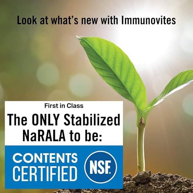 IMMUNOVITES Stabilized R-Alpha Lipoic Acid ((True)) 600mg per Serving [[High Potency &amp up to 40x Increased Absorption]] (Na R-ALA) (Na R-LA) (Na R-Lipoate) (1 Bottle)