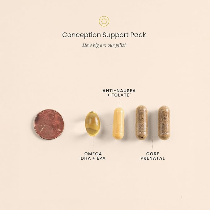 Perelel Conception Support Pack Prenatal Multivitamin with DHA Omega 3 COQ10 &amp Folate Supports Fertility Wellness for Women Soy &amp Gluten Free Non GMO 30 Daily Pill Packs