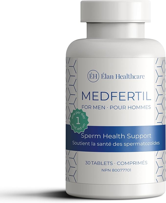 Medfertil for Men Natural Dietary Supplement for Men with Carnitine Co-Q10 Selenium Zinc Vitamin C E B12 B9 (30 Tablets)