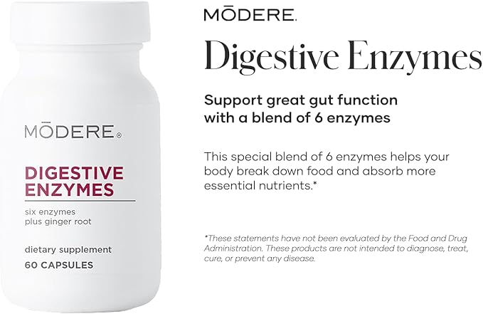 Modere Digestive Enzymes Capsules - Daily Digestive Support Formula for Everyday Wellness Easy to Take Convenient - 60 Capsules