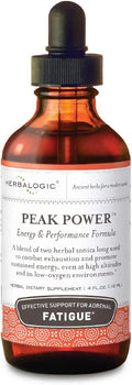 Herbalogic - Peak Power Liquid Herb Drops - Stimulant-Free Natural Energy Formula to Combat Adrenal Fatigue &amp Improve Physical Stamina - Contains American Ginseng &amp Astragalus - 4 Fl. Oz.