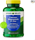 Spring Valley Calcium Magnesium &amp Zinc Plus Vitamin D3 Coated Caplets Bone &amp Muscle Health 250 Count Organizer SUREFECT.