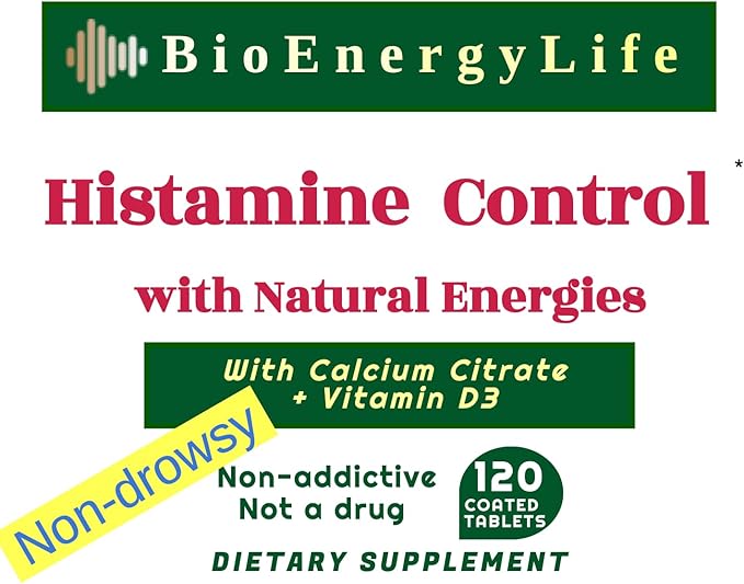 Histamine Control with Natural Energies - 120 Tablets - with Natural Frequencies of HNMT and DAO enzymes to Help Control Histamine Levels