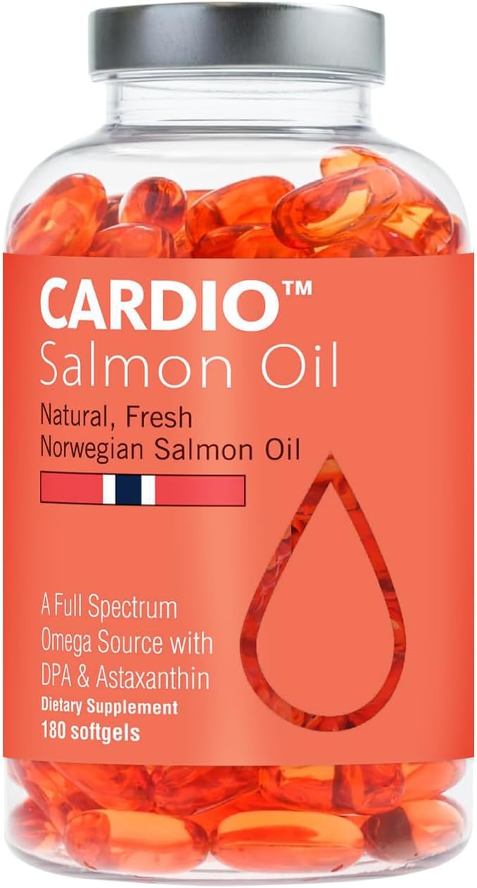High Strength Omega 3 Fish Oil - 1000mg Norwegian Salmon Oil with EPA &amp DHA No Burping or Aftertaste Omega 3 Fatty Acids Supplement for Eye Brain &amp Heart Triglyceride Form - 180 Capsules