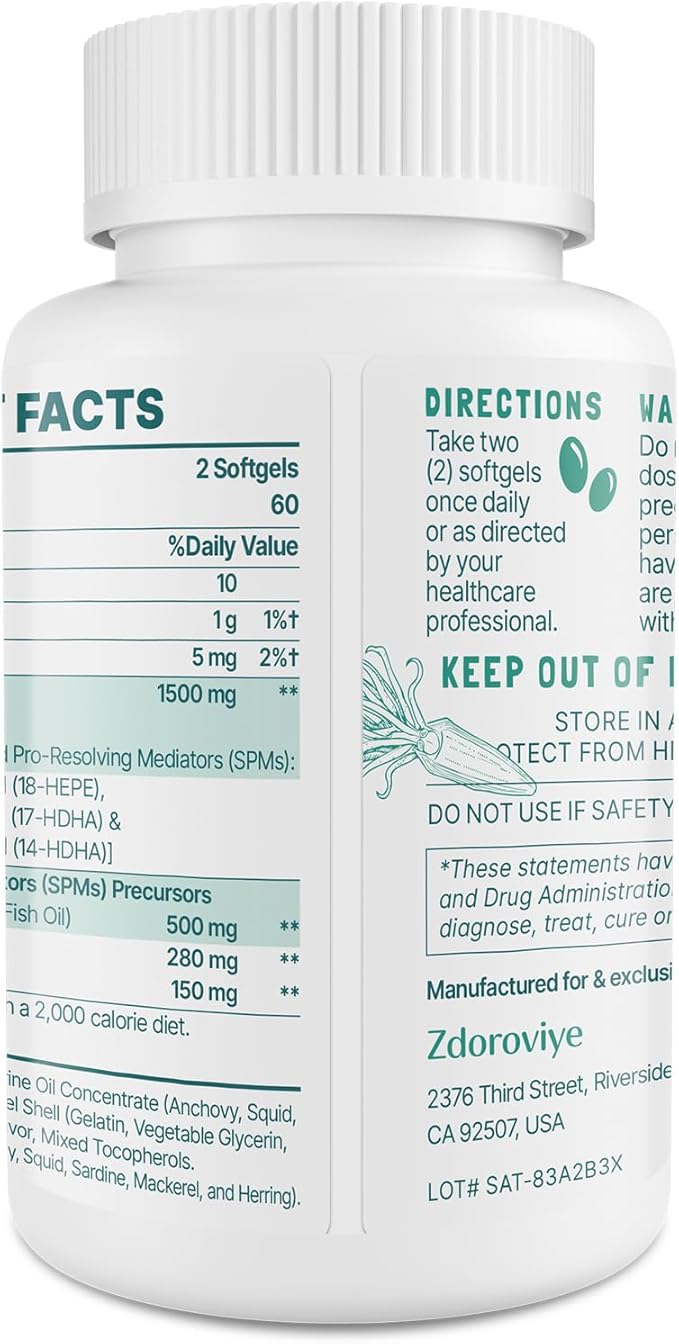 Zdoroviye Specialized Pro-Resolving Mediators and SPMs Precursors Complex SPM Supplement - 120 Softgels