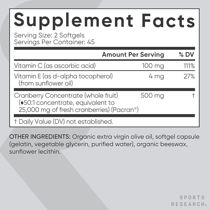 Sports Research Superfood Nutrients - Montmorency Tart Cherry Concentrate Cranberry Fruit Complex (with Pacran &amp Vitamins C &amp E) &amp Whole Fruit Blueberry Concentrate (from Organic Blueberr