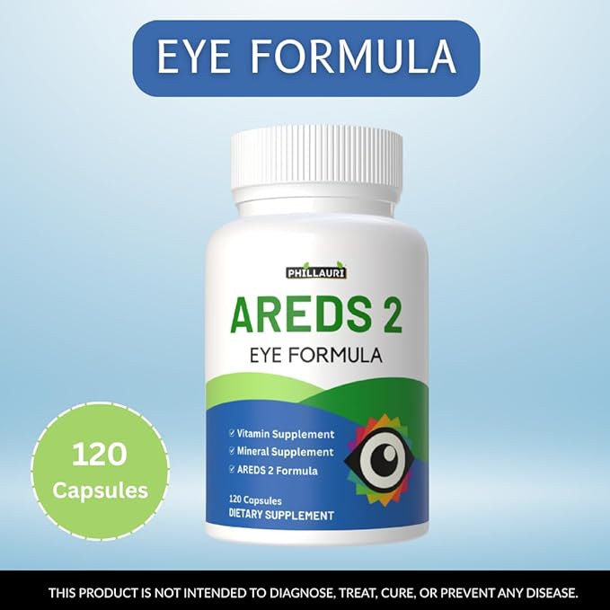 Areds 2 | Eye Care Supplement | Advanced Eye Vitamin Supplement | Eye Capsules for Men &amp Women 240 Capsules (Pack 2)