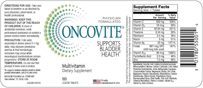 Oncovite Multivitamin Dietary Supplement