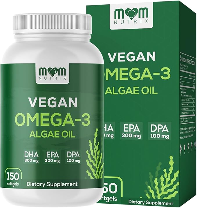 Fish Oil Alternative - Vegan Omega 3 Supplement Algae Oil DHA EPA DPA - Plant Based Omega 3 Fatty - Organic &amp Non-GMO - 150 Softgels