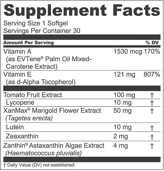 1MD Nutrition VisionMD Eye Vitamin CARMIS - Eye Supplement for Adults - with OptiLut Lutein &amp Zeaxanthin - Supports Vision Health Care Everyday Eye Strain &amp Occasional Dry Eye - 30 Softgels