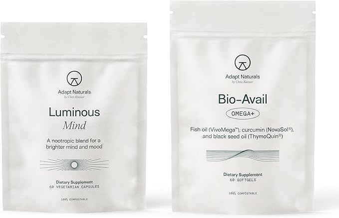 Adapt Naturals Brain &amp Body Wellness Bundle – Bio-Avail Omega+ Fish Oil &amp Luminous Mind Nootropic Supplement – 30-Day Supply