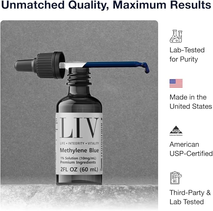 Pharmaceutical Grade Methylene Blue Liquid - 60ml - Premier Methylene Blue Supplement for Advanced Wellness