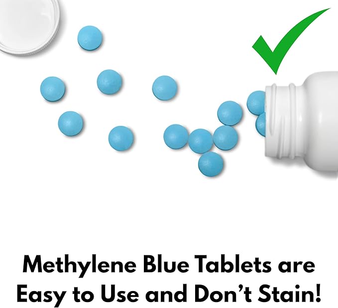 Methylene Blue USP Grade 20mg Tablets Independently Tested 60 Scored &amp Unflavored Tablets